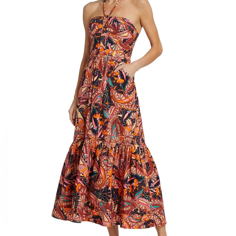 A.L.C. Adelle printed cotton dress Ladies size 0 Russet multi